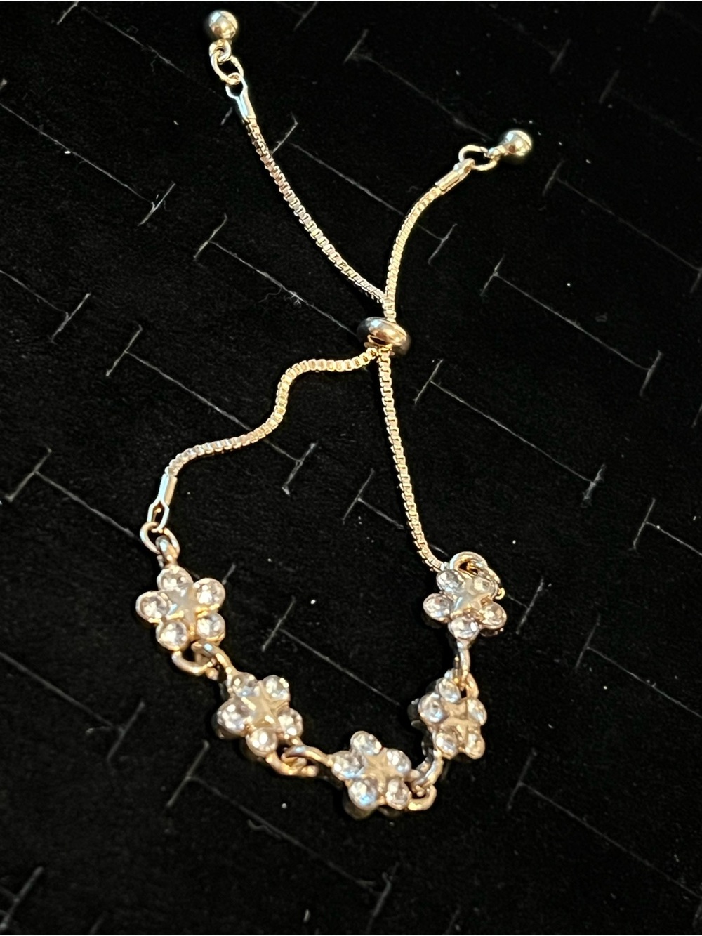 Gold-Tone Floral starfish CZ Adjustable Bracelet